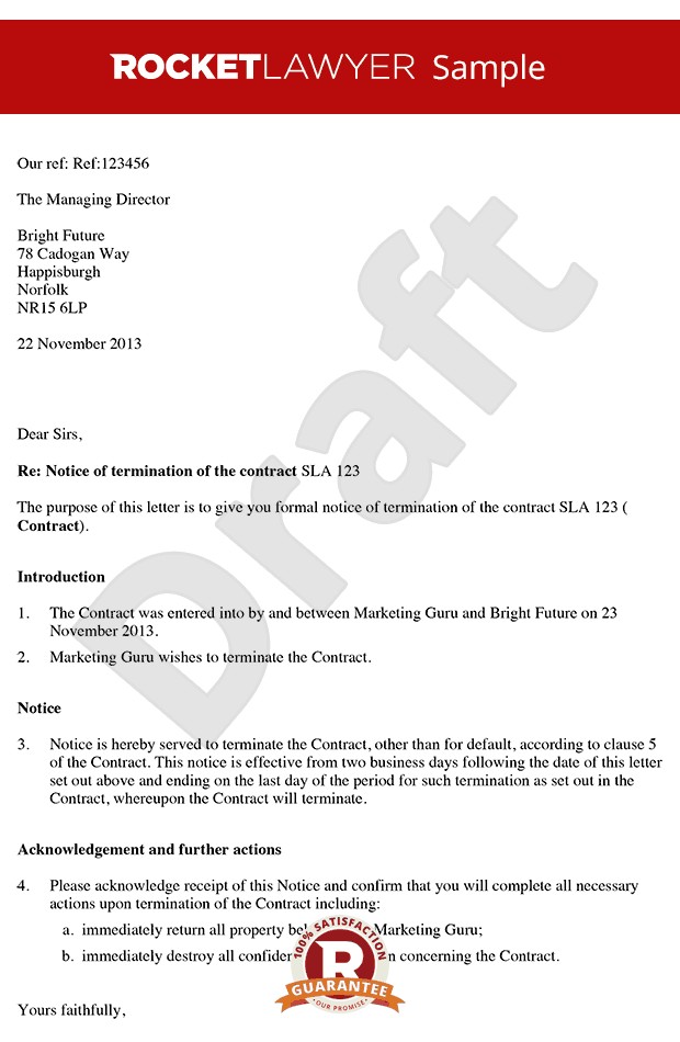 Contract Termination Letter Create A Ending Document Notice