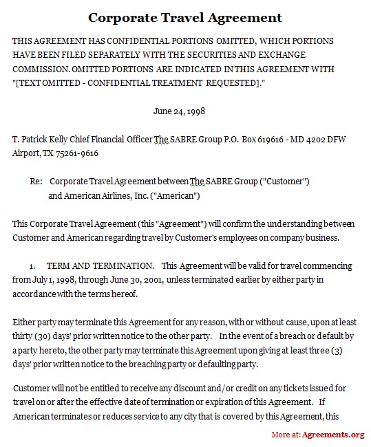 Corporate Agreement Business Contract Lawyers Document Template