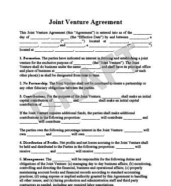 Create A Joint Venture Agreemnent Legal Templates Document Agreement Form Free