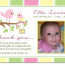 CU737 Little Bird Baby Girl Photo Announcement Girls Birthday Document Invitations
