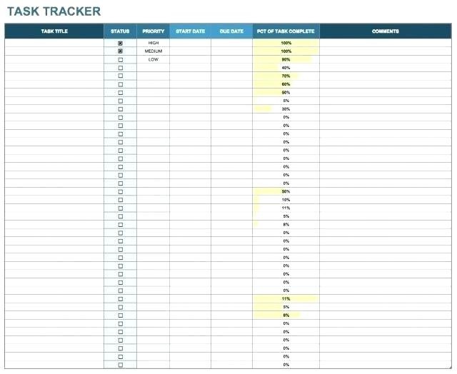 Daily Work Tracker Template Task List Excel Spreadsheet Document Tracking