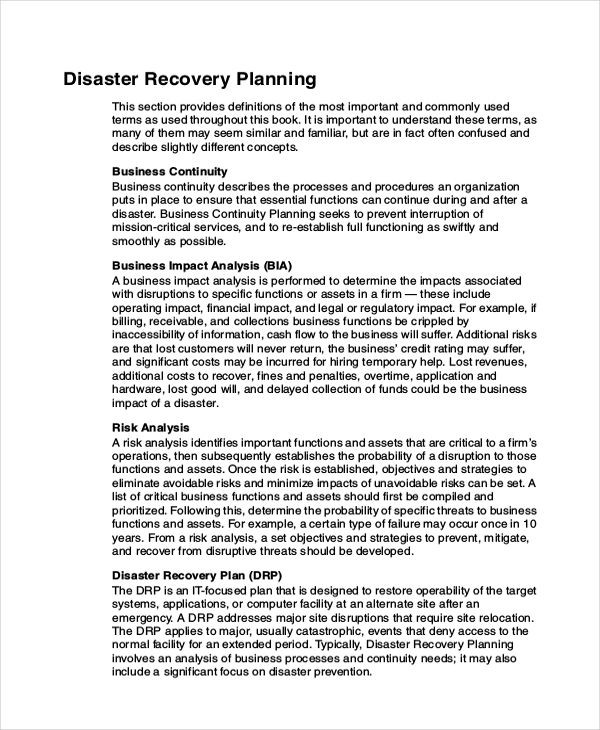 Database Disaster Recovery Plan Example HR SPECIAL PROJECTS Document