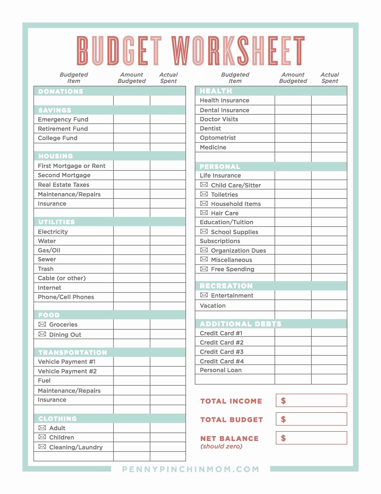 Dave Ramsey Budget Worksheet Resourcesaver Org Document Printable