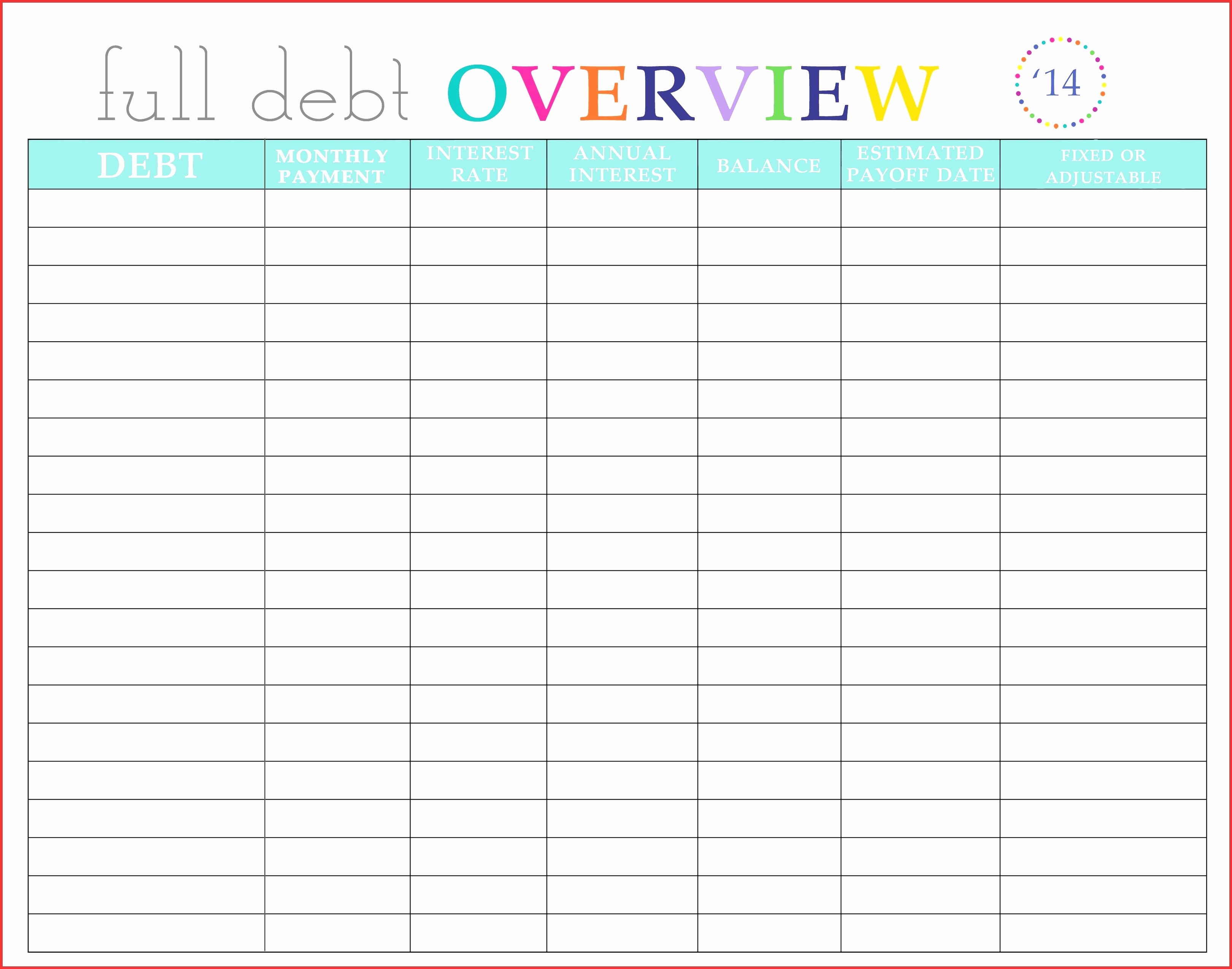 Dave Ramsey Debt Snowball Worksheets Pdf New Document Form