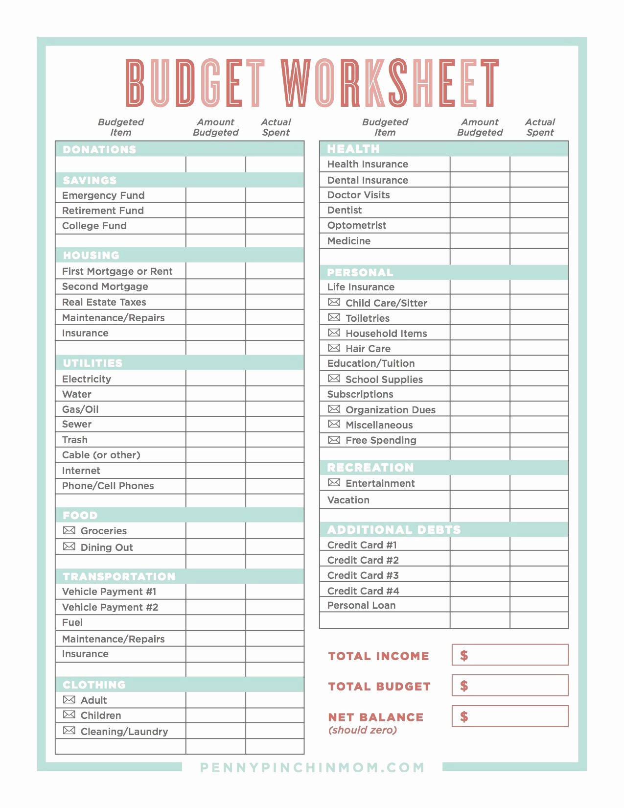 Dave Ramsey Printable Forms Lovely Bud Excel Best Document