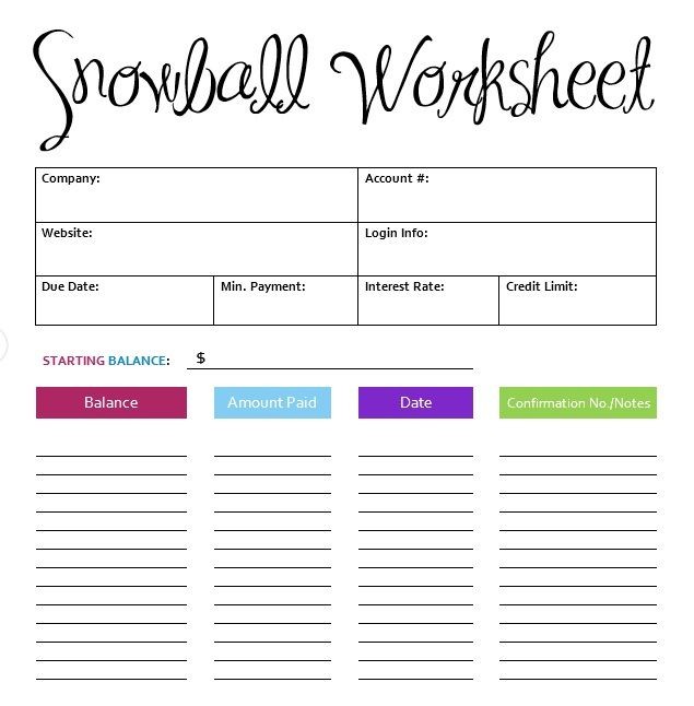 Debt Payoff Sheet Organized Pinterest And Document Dave Ramsey Snowball