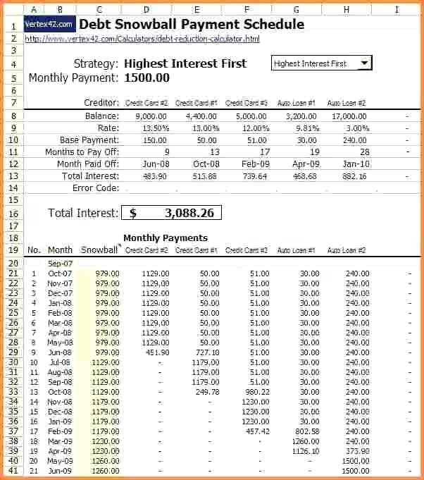 Debt Stacking Excel Spreadsheet Austinroofing Us Document
