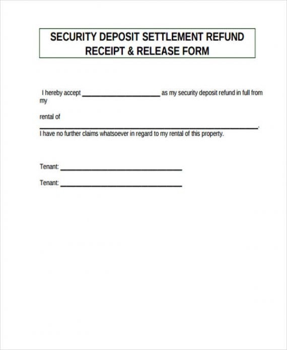 Deposit Return Receipt 7 Refund Template Form Document Format