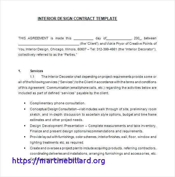 Design Proposal Agreement Template Contract Document Interior Letter Of