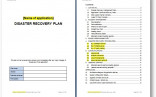 Disaster Recovery Plan Template The Continuity Advisor Document Example