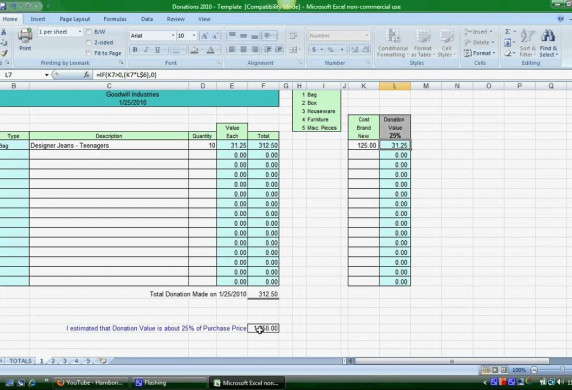 Donation Spreadsheet Instructions YouTube Document Tithe Tracking