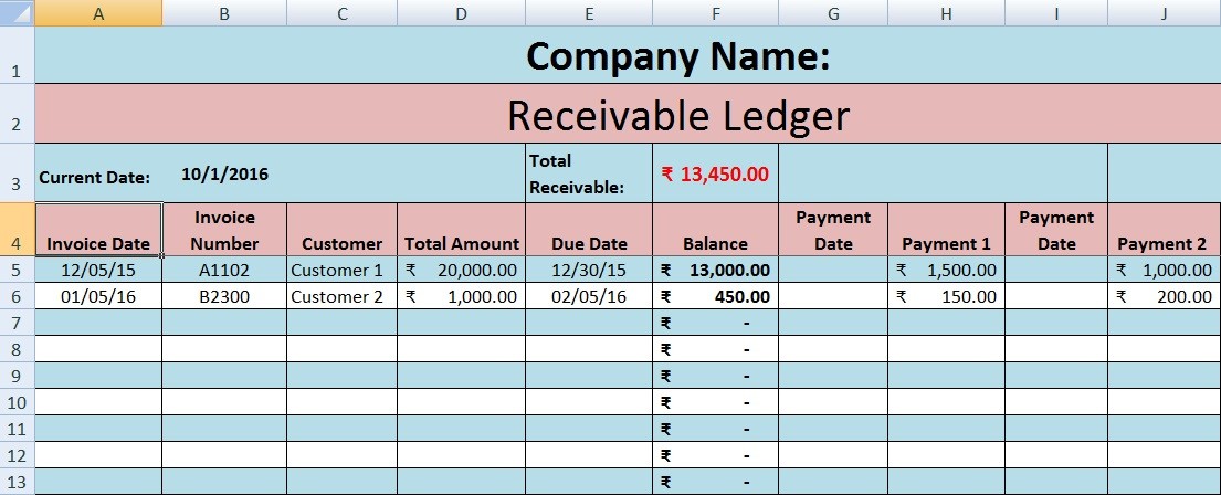 Download Free Accounting Templates In Excel Document