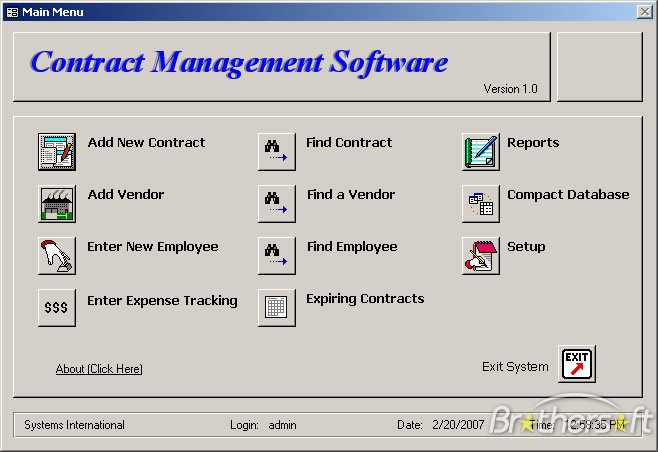Download Free Contract Management Software Document Microsoft Access Template