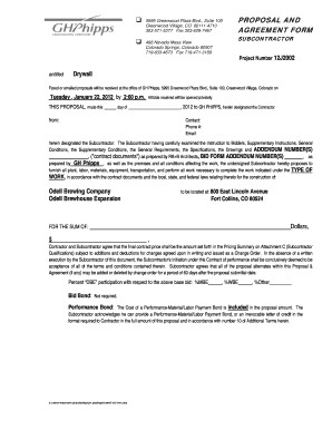 Drywall Bid Proposal Form Fill Online Printable Fillable Blank Document Contract Template