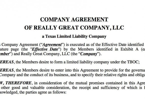 Effect Of An LLC Operating Company Agreements In Texas Document Agreement Llc