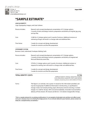 Estimate Graphic Design Fill Online Printable Fillable Blank Document Form