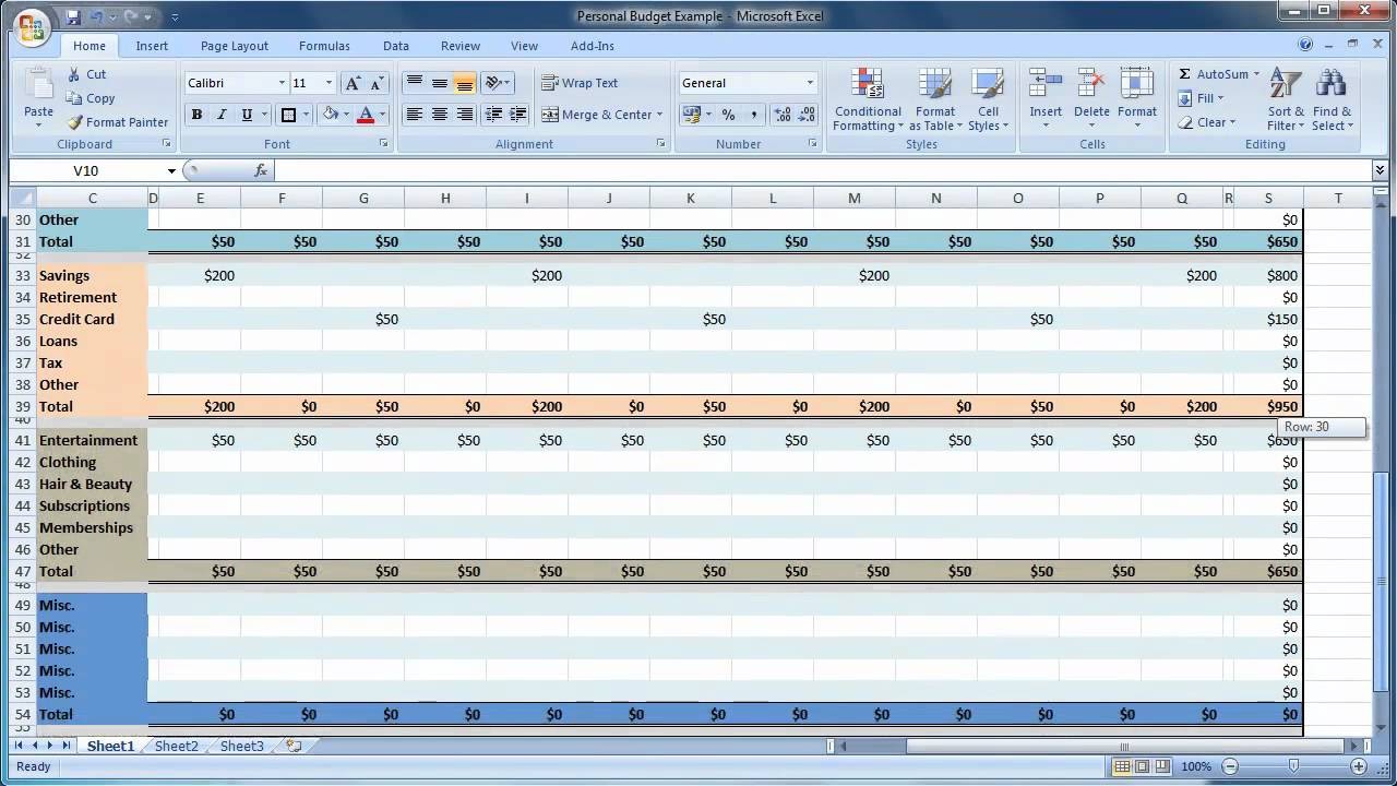 Excel 2007 How To Create A Personal Budget Guide Level 1 YouTube Document Make On