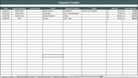 Expense Tracker Spreadsheet Document Business Log Template