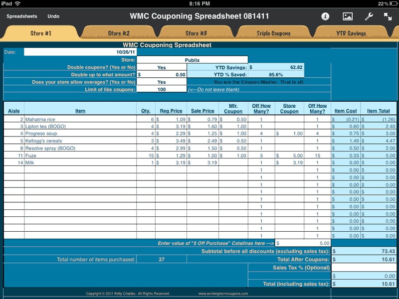 Extreme Couponing Spreadsheet On App Merge Excel Document Template