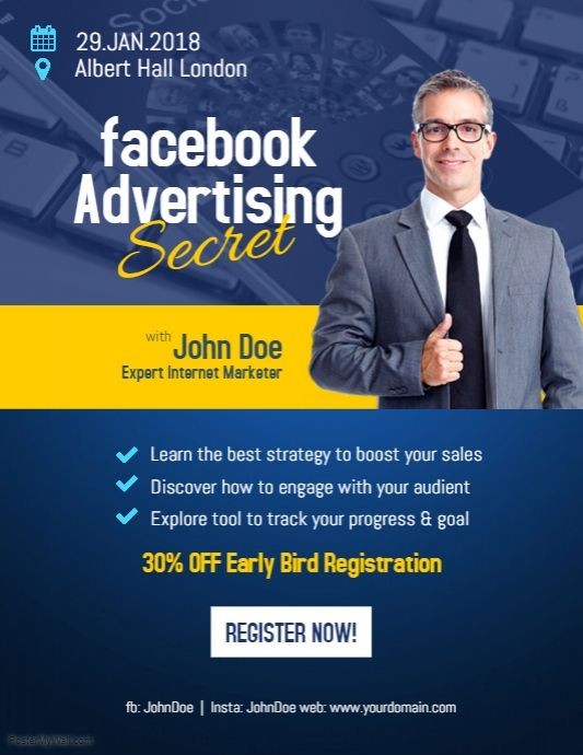 Facebook Advertising Flyer Poster Modern Business Template Document Flyers