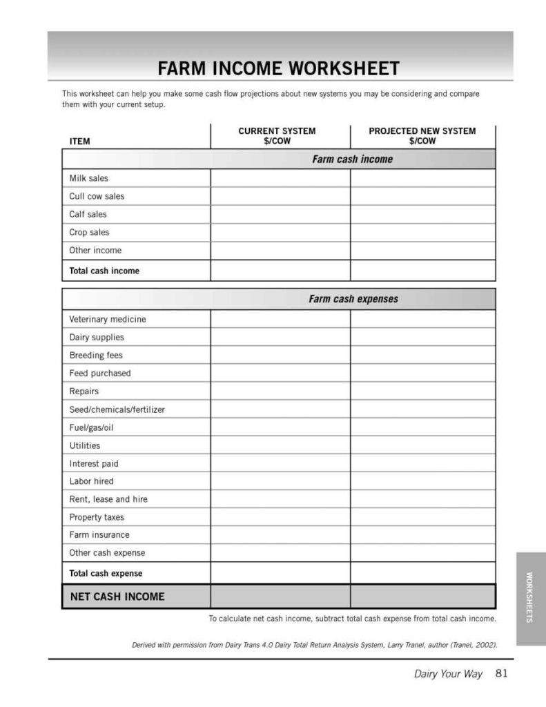 Farm Expenses Spreadsheet 2018 Free Numbers Document