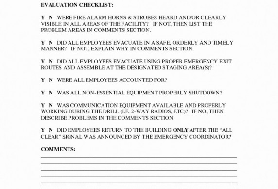 Fire Drill Checklist Template Austinroofing Us Document