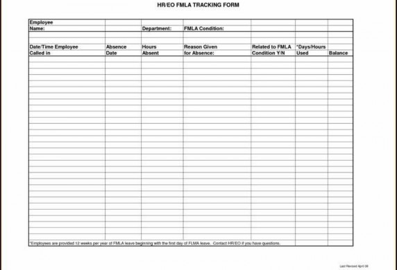 Fmla Tracking Sheet Excel Automated Leave Document Intermittent Form