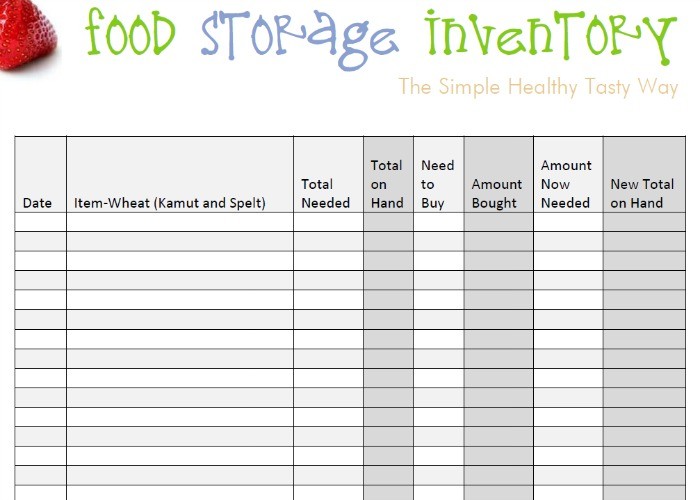 Food Storage Inventory Spreadsheets You Can Download For Free Document Chart