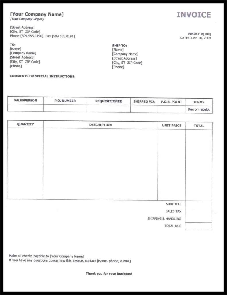 Free Billing Statement Template And Self Employed Invoice Document Excel