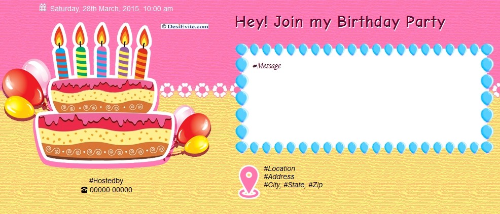 Free Birthday Party Invitation Card Online Invitations Document