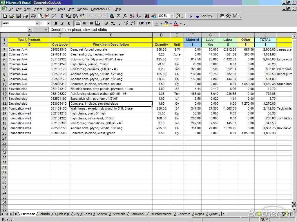 Free Construction Cost Estimate Excel Template Resume Examples Document Estimation