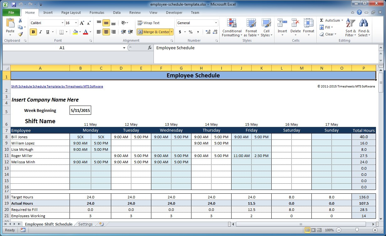 Free Employee And Shift Schedule Templates Document Template Google Docs
