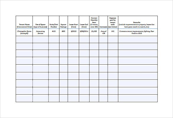 Free Excel Rent Roll Template Austinroofing Us