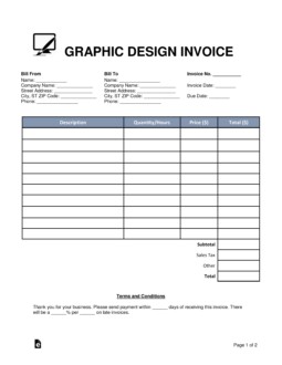 Free Graphic Design Invoice Template Word PDF EForms Document Pdf