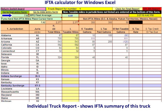 Free Ifta Excel Spreadsheet Tier Crewpulse Co Document Trucking Templates