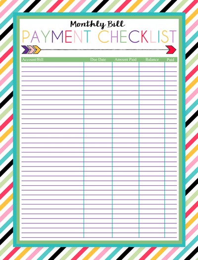 Free Printable Bill Pay Calendar Templates Document Payment Tracker Template