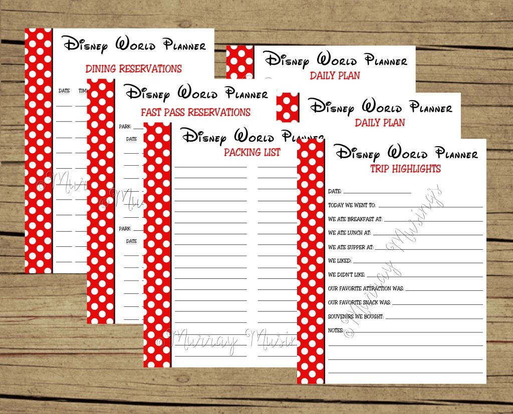 FREE Printable Disney World Vacation Planner Freeprintable It S Document Planning Binder Printables