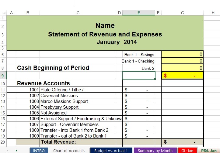 Free Spreadsheets To Track Church And Non Profit Expenses Document Accounting Excel Spreadsheet
