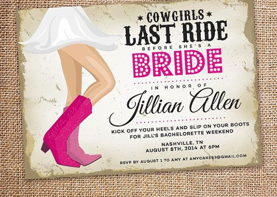 Fun Flirty Bachelorette Party Invitations Document Cowgirl