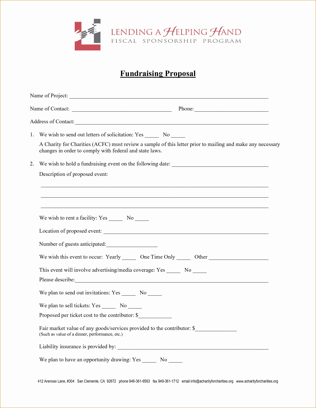 Fundraising Contract Template Luxury Order Form
