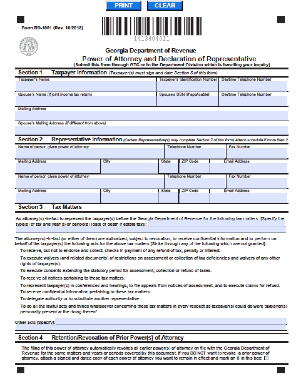 Georgia Durable Financial Power Of Attorney Form Document General