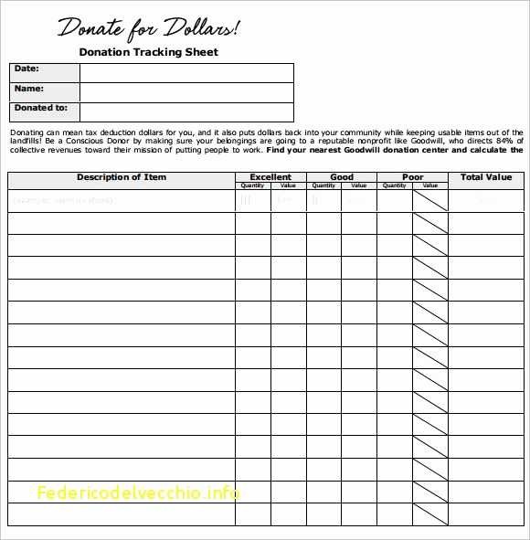 Goodwill Donation Excel Spreadsheet Awesome Document