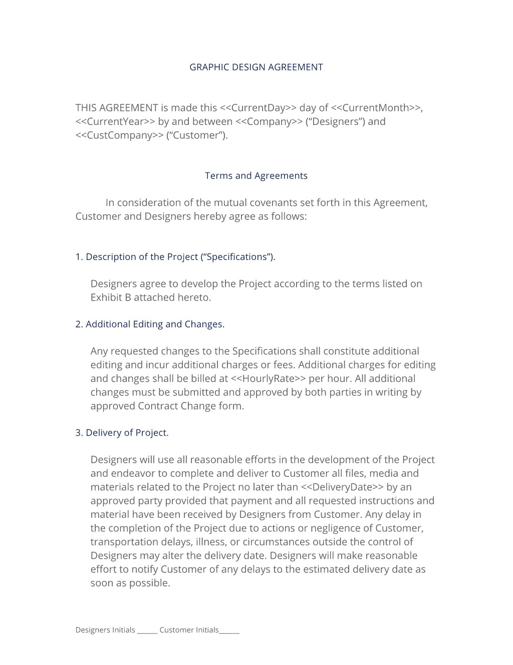 Graphic Design Contract 3 Easy Steps Document Agreement