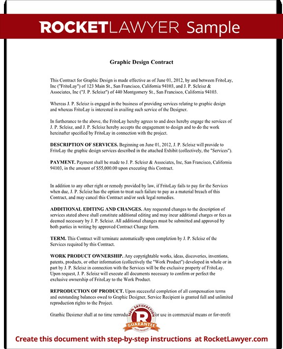 Graphic Design Contract Template With Sample Document Artist