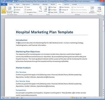 Hospital Marketing Plan Template Document