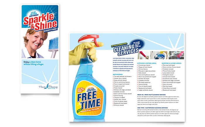 House Cleaning Housekeeping Brochure Template Design Document Templates