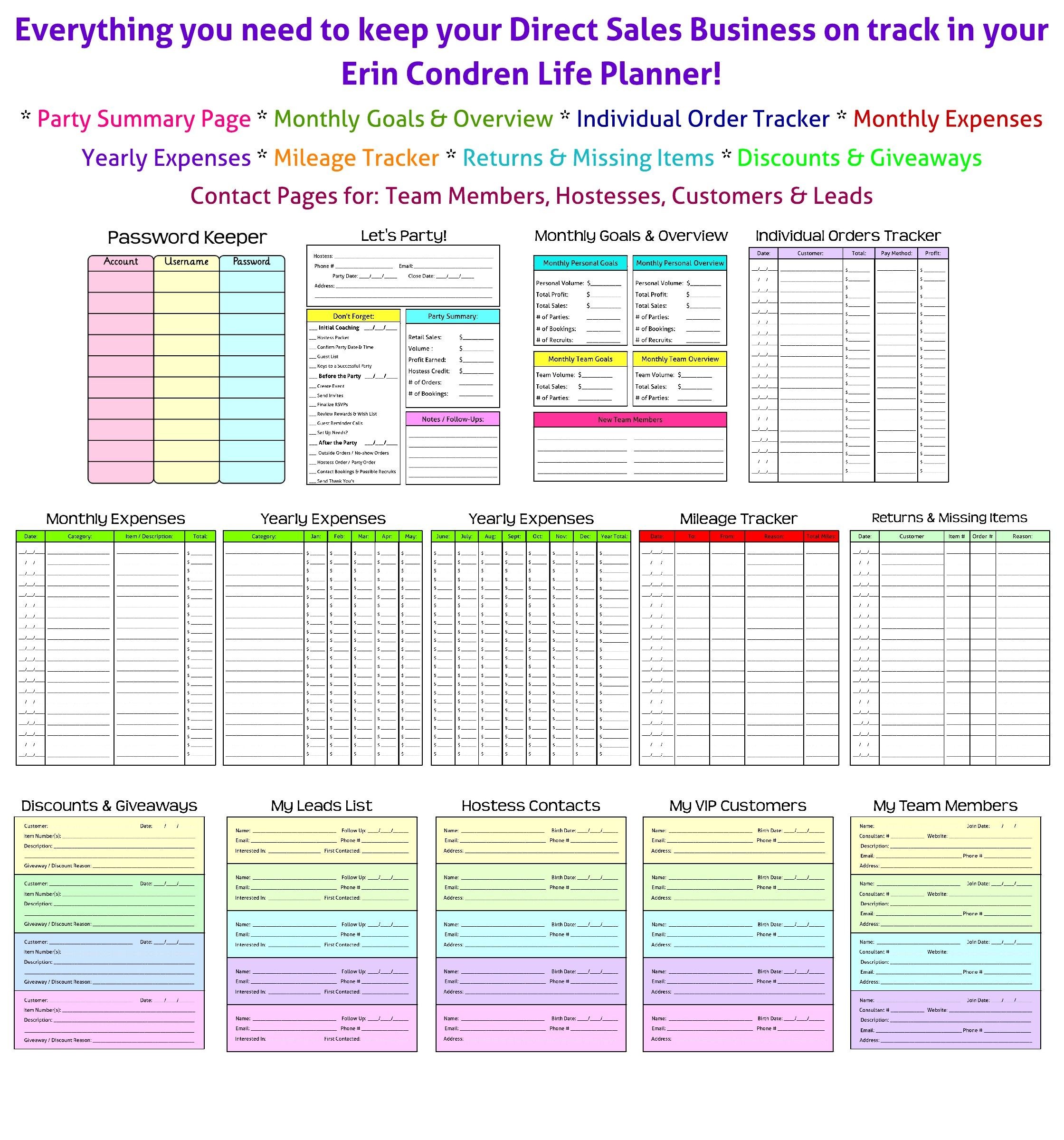 How To Keep Up With Your Direct Sales Business Planner Addict Document Expense Spreadsheet