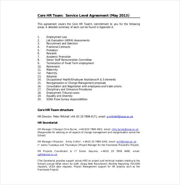 HR Agreement S 5 Free Sample Example Format Download Document Team Contracts