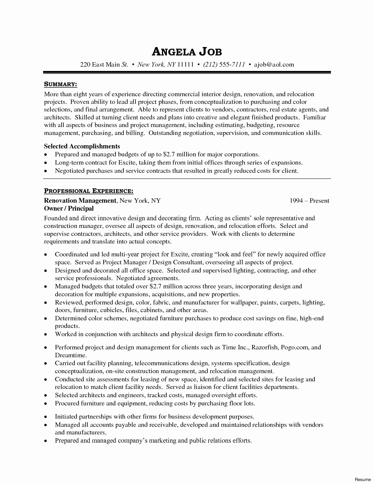 Independent Contractor Web Developer Awesome Principal Resume Document