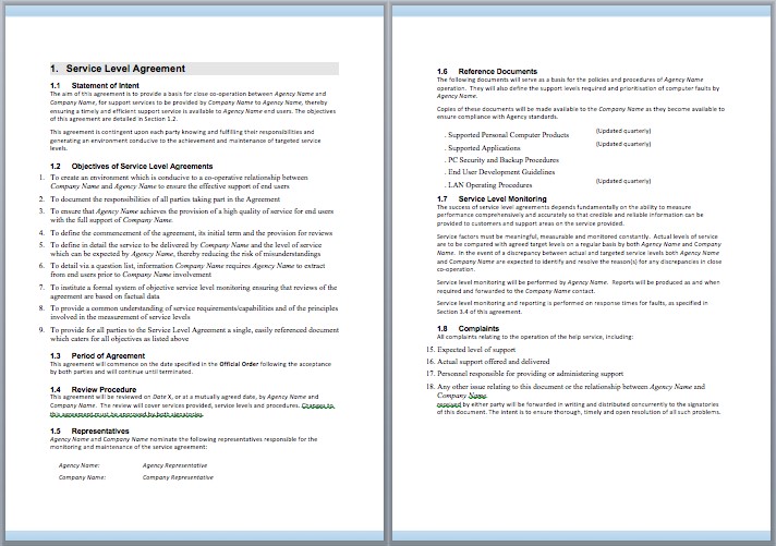 Information Technology Support Services Contract Template Free